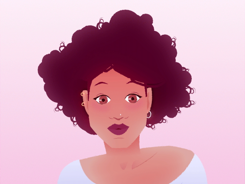 Loving girl 2d animation after effects blush face rig glow motion portrait rigging shape layers