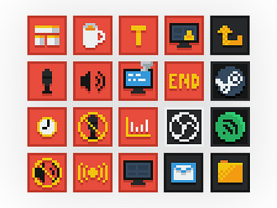 8-Bit Streamer UI Icons 8 bit icons livestream streamer