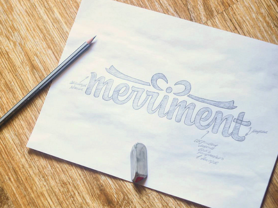 Merriment logo sketch animation brush design lettering logo logotype motion pencil process sketch