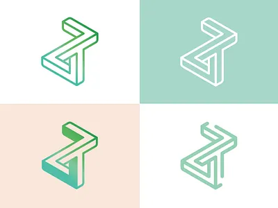 ZeroTurnaround brand geometry graphic design impossible geometry logo logo design minimal pastels simple whimsey