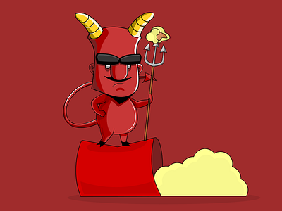 Devil of PopCorn beard devil funny horns illustration inkscape popcorn vector vectorial