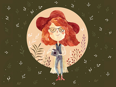 Hello Dribbble! blogger fashion girl illustration photographer watercolor