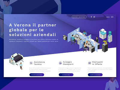 Isometric Web Design b2b illustration isometric design responsive ui ui design ux violet webdesign