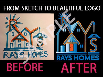 Sketch to beautiful logo creative graphics design logo logo design real estate