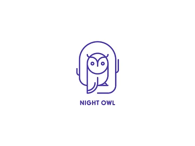 Night Owl bird branch clean forest hunter logo logotype nature night owl tree