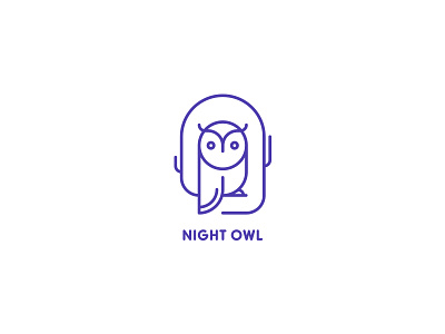 Night Owl bird branch clean forest hunter logo logotype nature night owl tree