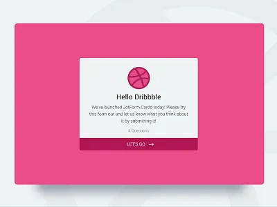 Hello Dribbble Form card demo dribbble form modern try