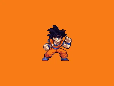 Goku design development game illustration pixel pixel art