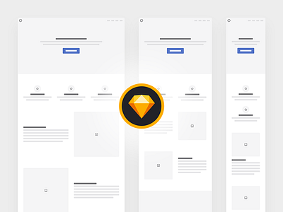 Responsive Wireframe Kit for Sketch blocks dashboard hero lofi low fidelity minimal modules responsive sketch website wireframe