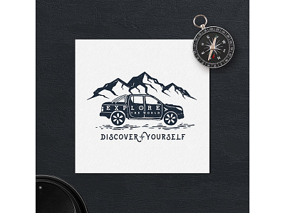Explore adventure badge camping design double explore exposure grunge logo typography vintage wanderlust