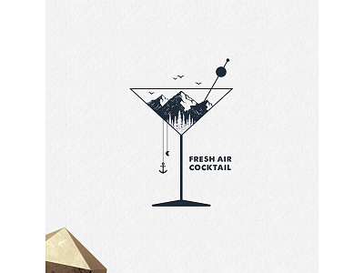 Fresh air cocktail. Double Exposure adventure badge camping design double explore exposure grunge logo typography vintage wanderlust