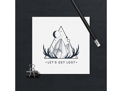 Let's get lost adventure badge camping design double explore exposure grunge logo typography vintage wanderlust