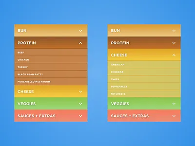 Daily UI #027: Dropdown cheeseburger customize daily ui dailyui dailyui027 dropdown ui ui design
