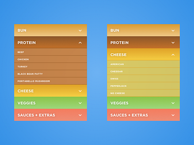 Daily UI #027: Dropdown cheeseburger customize daily ui dailyui dailyui027 dropdown ui ui design