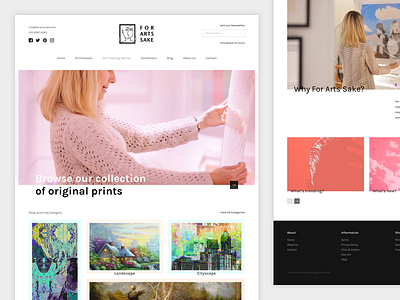 Art Shop - Website clean hero image light simple ui ux web website