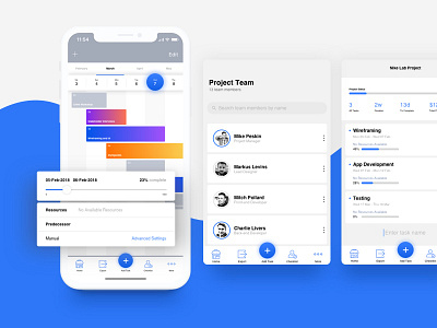 Project Management App app clean icons interface ios mobile project projectmanagement sketch ui ux white