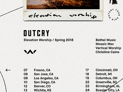 Outcry Tour apparel badge branding grids illustration lines logo pattern system typography