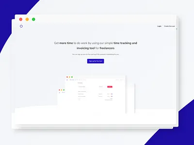 Trackly - Time tracking and invoice for freelancers first page firstpage frontpage landing page landingpage page start page startpage