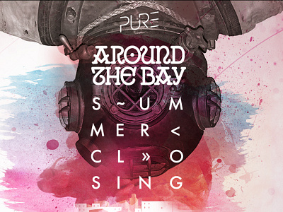 PURE Around the bay closing branding electronic music event illustration nightlife poster