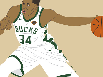 Greek Freak WIP ball basketball bucks giannis antetokounmpo greek freak hoops illustration milwaukee nba nike sports wip