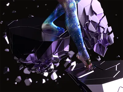 s p a c e d 3d illustration reflective render space spaced