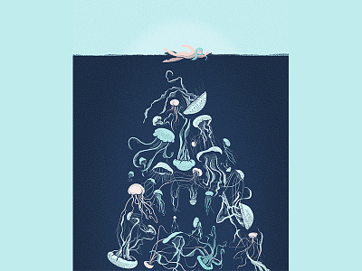 Jellyfish - good or evil? article editorial illustration jellyfish magazine press