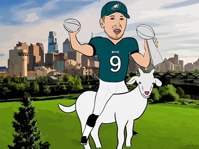 Foles rides on the G.O.A.T g.o.a.t goat nfl nick foles super bowl