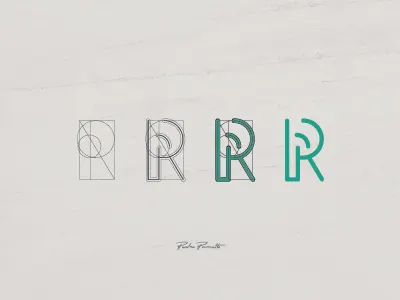 Platanus "R" brand grid letra logo logotype tipografia typography