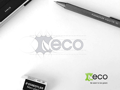 Eco Leather Logo design eco flat golden ration green leather logo minimal nature