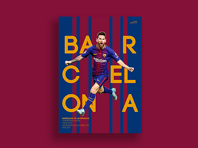 Barcelona Match Day Poster barcelona champions league design editing football graphic design messi photoshop poster typography