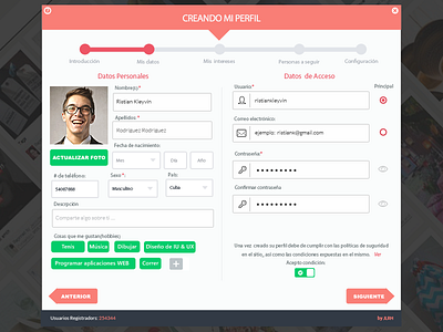 Profile Register Step2 access green login profile register steps web wizard