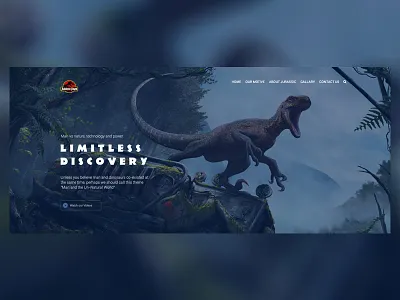 Daily UI #003 ( Header Exploration for Jurassic Park) daily ui exploration header design header exploration jungle jurassic park redesign steven spielberg ui visual design web design website