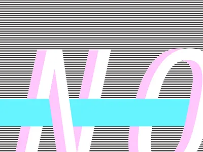 No, Nope, Nah 80s inspired blue branding logo nah no nope pink
