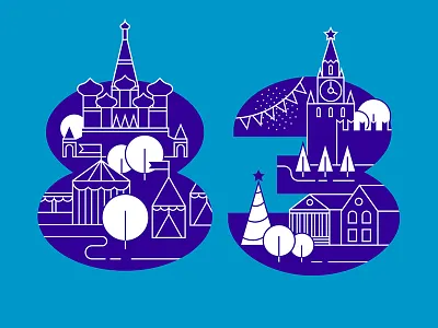 83 basil the blessed christmas illustration infographic infographics kremlin moscow new year number numeral russia winter