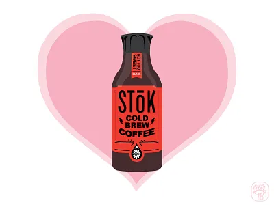 I Love Coffee coffee cold brew heart pink stok valentine vector