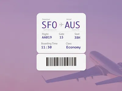 DailyUI #024 Boarding pass ui
