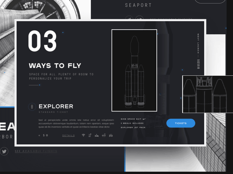 S P A C E D | Home page dann petty homepage moon space spaced spaced challenge spaceship ui ux website