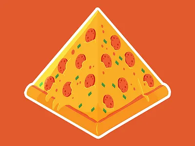 Pyramid Pizza delicious design food illustration isometric pizza playoff snack sticker vector