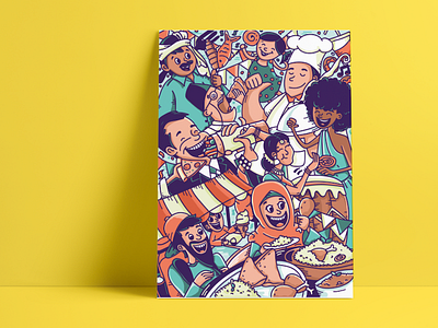 Food fest illustration color doodle foodfestival foodies foodporn illustration kozhikode poster sharing