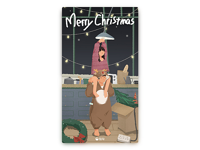 Xmas christmas illustration lagou lovers merry xmas