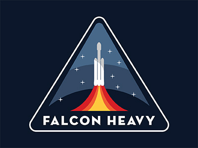 Falcon Heavy Badge badge falcon falcon heavy nasa patch retro space spacex vintage