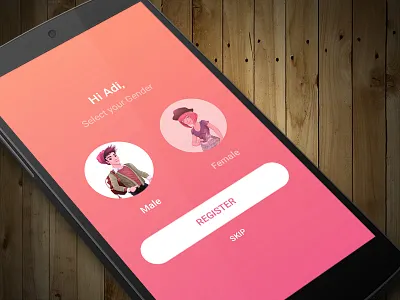 Gender Selection | Restaurant App female gender selection male mobile app register restaurant app sign up ui ux
