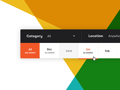 Event Calendar/Filter calendar category dropdown events filter interface layout school ui website
