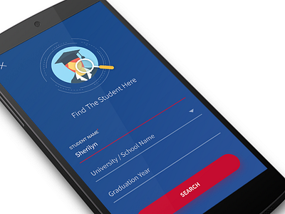 Seacrh Student application clean concept follow interface screen search student ui user ux
