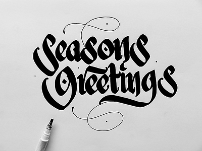 Seasons Greetings brush type calligraphy custom type lettering logo logotype type typography