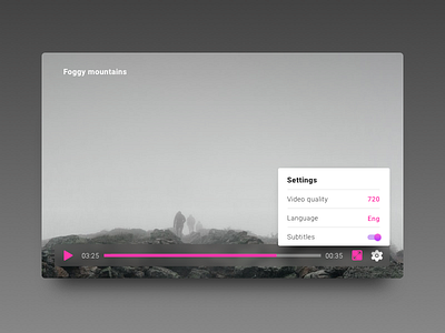 Settings for video player Dailyui 007 challenge dailyui dailyui100 mobile tablet video player