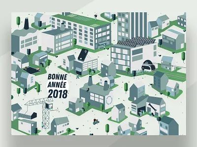 Happy New Year 2018 art digital drawing illustration mini world new year sustainability