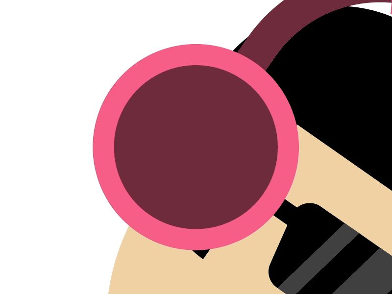 Hello Dribbble animation character debut dribbble gif headphone music