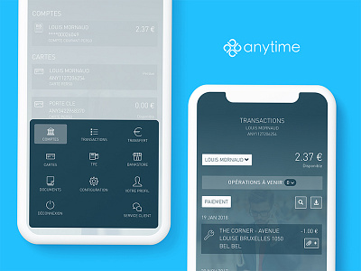 Anytime IOS mobile app anytime app bank banque en ligne bebranding branding create creativity ios le compte anytime logo startup