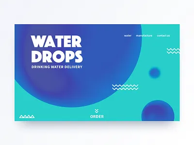 Water Drops color daily interface landing modern ui water web